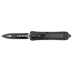 Steel River Knives Spartan 3.50 OTF Dagger (Black w/Carbon Fiber Inlay)