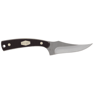 Old Timer Sharpfinger Folding/Fixed Knife Satin Stainless Brown/Brass Sawcut Handle