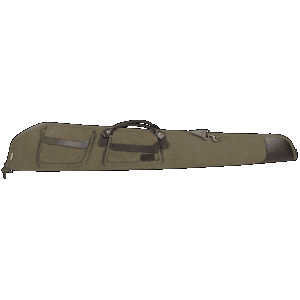 Heritage Cases Lockable Olive Shotgun Case - 52 Canvas with Leather Trim 54352