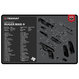 TekMat Ruger Max 9 Cleaning Mat Black Rubber