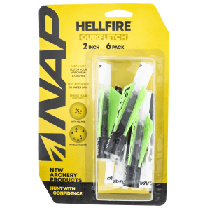 NAP Quickfletch Hellfire Fletching 2 White Green 6 Pack