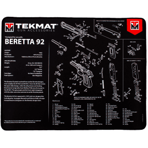 TekMat Ultra 20 Beretta 92 Cleaning Mat Black White