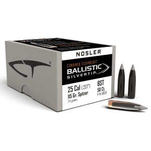 Nosler Ballistic Silvertip 25 Cal 115gr Hunting Projectiles