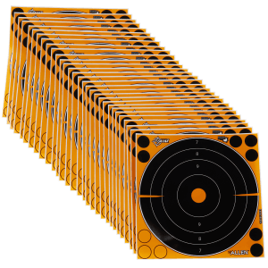 Black/Orange Splash Reactive Bullseye Targets (30 Pack)