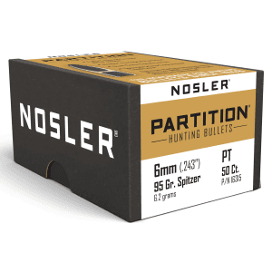 Nosler 6mm 95gr Partition Hunting Projectiles 50 Box