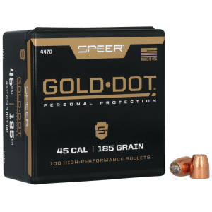 Speer Gold Dot 45 Cal 185gr Hollow Point 100ct