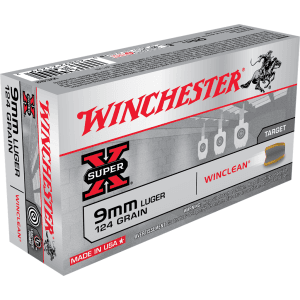 Winchester Super X 9mm 124 Grain Winclean Brass Enclosed Base WC92 (Box)