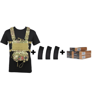 Rattlesnake Tactical Micro Chest Rig (CP Camo) +3 Magpul PMAGs w/PMC Bronze 223 Rem 55 Gr FMJ BT (100 Rounds)