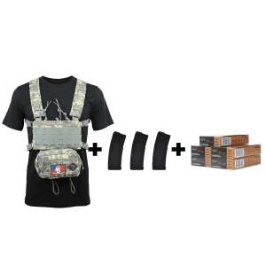 Rattlesnake Tactical Micro Chest Rig (ACU) +3 Magpul PMAGs w/PMC Bronze 223 Rem 55 Gr FMJ BT (100 Rounds)