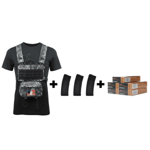 Rattlesnake Tactical Micro Chest Rig (Black Python) +3 Magpul PMAGs w/PMC Bronze 223 Rem 55 Gr FMJ BT (100 Rounds)
