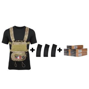 Rattlesnake Tactical Micro Chest Rig (Desert Python) +3 Magpul PMAGs w/PMC Bronze 223 Rem 55 Gr FMJ BT (100 Rounds)