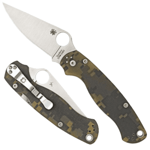Spyderco C81GPCMO2 Para-Military2 Folder 3.4 CPMS30V Flat Ground Plain G10 Camo