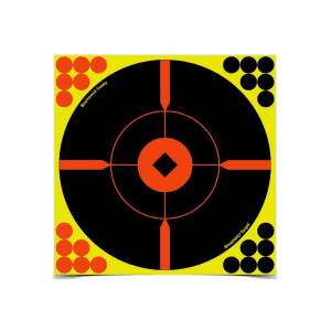 Birchwood Casey Shoot-N-C Reactive 12 Bullseye BMW Paper Targets  100 Pack (Black/Yellow)