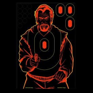 Birchwood Casey Shoot-N-C 12x18 Bad Guy Silhouette Paper Targets  5 Pack (Black/Red)