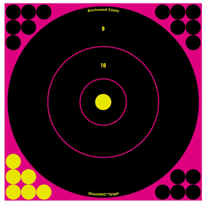 Birchwood Casey Shoot-N-C Reactive 12 Bullseye Target  5 Pack (Black/Pink)