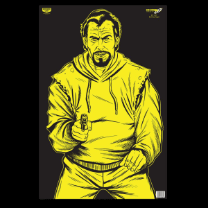 Birchwood Casey EZE-Scorer Bad Guy Silhouette Paper Targets  5 Pack (Black/Yellow)