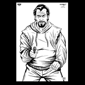 Birchwood Casey EZE-Scorer Bad Guy Silhouette Paper Targets  5 Pack (Black/White)