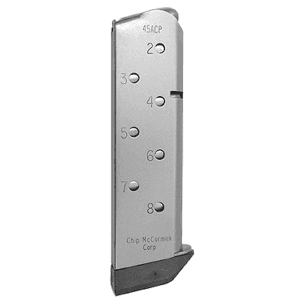 Chip Mccormick Custom Magazine For 1911 Commander 45 ACP - 8 Round Stainless Steel
