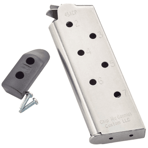 Chip McCormick Custom Match Grade 7rd 45 ACP 1911 Officer Stainless Black