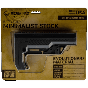 Mission First Tactical BMSMILEXD Battlelink Extreme Duty Minimalist Stock Collapsible Black Synthetic for AR15 M16 M4 with MilSpec Tube (Tube Not Included)