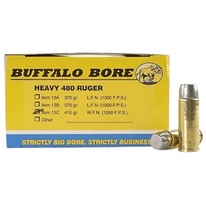Buffalo Bore Ammo  Heavy 480 Ruger 410 Gr Wide Flat Nose (Box)