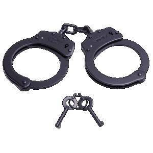 Uzi Black Double-Locking Stainless Steel Handcuffs