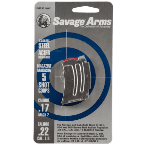 Savage Arms Mark II Series 22 LR/17 MACH 2 Magazine - 5 Round (Stainless Steel)