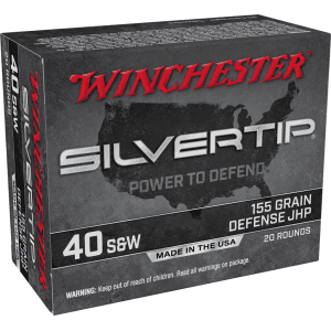 Winchester Silvertip 40 S&W 155 Grain Silvertip JHP W40SWST (Box)