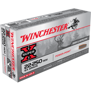 Winchester Super X 22-250 Rem 64 Grain Power Point Ammo  (Box)