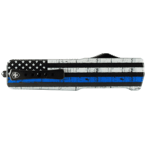 Templar Knife Tanto Blade Black White Handle Blue Line