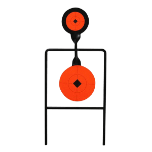 Birchwood Casey 46344 World of Targets Super Double Mag Spinner 4.506 Handgun BlackOrange Steel Circle wCrosshair Diamond 0.37 Thick Standing