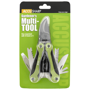 AccuSharp 084C Gardener's Black/Green Folding Plain Blade 084C