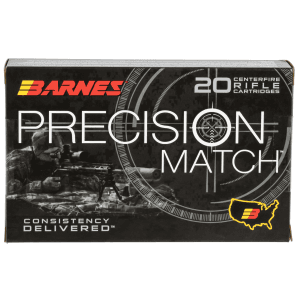 Barnes Bullets Precision Match 338 Lapua 300 Grain Open Tip Match Boat Tail (Box)