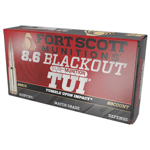 Fort Scott Munitions Tumble Upon Impact 8.6mm Blackout 285 Gr Solid Copper Spun (Box)