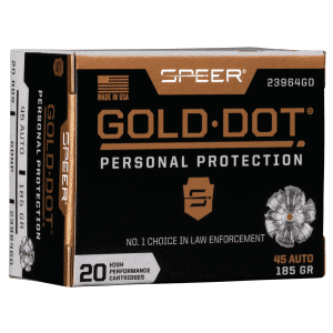 Speer Gold Dot 45 ACP 185 Grain Hollow Point 23964GD (Box)