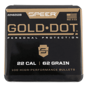 Speer Gold Dot 224 Cal 62gr Soft Point Projectiles 100/Box