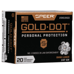 Speer Gold Dot 9mm 147 Gr HP 00438 (Box)