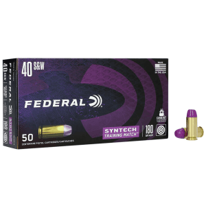 Federal Syntech 40 S&W 180 Grain Total Syntech Jacket Flat Nose AE40SJ2 (Box)