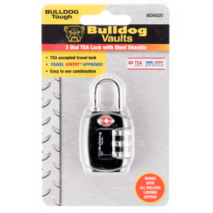 Bulldog TSA Combination Lock Black Steel Shackle
