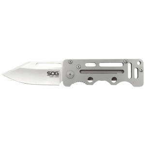 SOG Cash Card Folding Knife Clip Point 8Cr13MoV Silver Handle