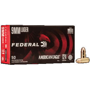 Federal American Eagle 9mm 124 Gr FMJ (Box)