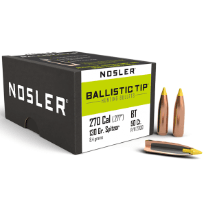 Nosler 270 Caliber 130gr Ballistic Tip Hunting Projectiles
