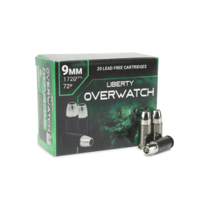 Liberty Overwatch 9mm 72 Gr Lead-Free HP Cavity (Box)