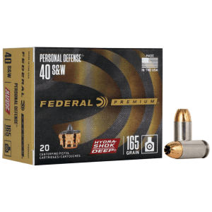 Federal Personal Defense Hydra-Shok Deep 40 S&W 165 Grain JHP (Box)