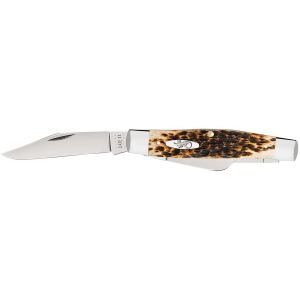 Case - 00204 - Stockman 3.30 Folding Clip Point/Pen/Sheepsfoot Plain Amber Knife
