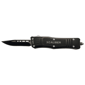 Xcaliber - 728881687386 - 2.75 OTF Drop Point Plain Black Knife
