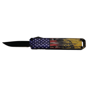 Xcaliber - 728881687584 - Mini 1.80 OTF Drop Point Plain US Flag Knife