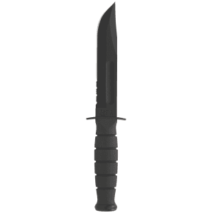 Ka-Bar - 1257 - Short Fight/Utility 5.25 Fixed Clip Point Part Serrated Black Knife