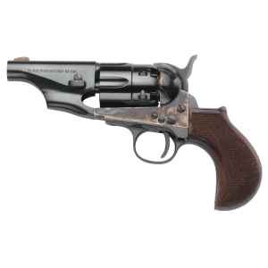 Taylors & Co. - 200017 - 1860 Snub Nose 44 Cal 3 Single Action 6 Casehardened Blued Walnut Revolver