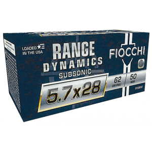 Fiocchi Range Dynamics 5.7x28mm 62 Grain Subsonic FMJ 57SUB62 (Box)